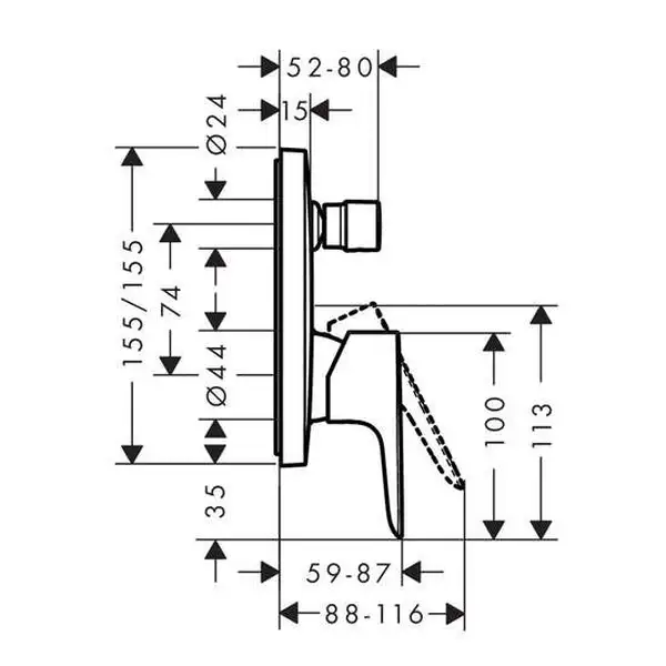 Hansgrohe Talis E Змішувач для ванни/душу, білий матовий (71745700) Hansgrohe Talis E Змішувач для ванни/душу, білий матовий (71745700)