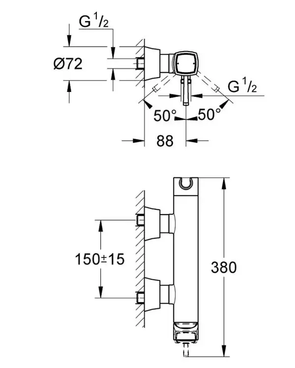 Змішувач для душа Grohe Grandera, хром (23316000) (D 23316000)
