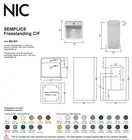 Nic-Design Умивальник окремо стоячий Nic Design Semplice 40х40х85 см з отвором під змішувач, злив у стіну, Argilla матовий (001371052)