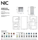 Nic-Design Умивальник окремо стоячий Nic Design Semplice 40х40х85 см без переливу, зі зливом у стіну, білий матовий (001372003)