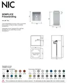 Nic-Design Умивальник окремо стоячий Nic Design Semplice 40х40х85 см без переливу, злив у підлогу, білий глянець (001373001)