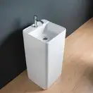 Nic-Design Умивальник окремо сточячий Nic Design Semplice 40х40х85 см з отвором під змішувач, зі зливом в підлогу, Fard глянець (001374072)