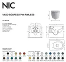 Nic-Design Nic Design Pin Підвісний унітаз, білий матовий (003709003) (003709003_005712003)