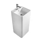Nic-Design Умивальник окремо стоячий Nic Design Semplice 40х40х85 см з отвором під змішувач, злив у стіну, білий глянець (001371001)