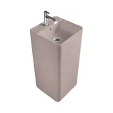Nic-Design Умивальник окремо стоячий Nic Design Semplice 40х40х85 см з отвором під змішувач, злив у стіну, Cipria матовий (001371060)