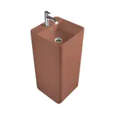Nic-Design Умивальник окремо стоячий Nic Design Semplice 40х40х85 см з отвором під змішувач, злив у стіну, Fard глянець (001371072)