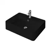 Nic-Design Умивальник на стільницю Nic Design Semplice 60х45х16 см з отвором під змішувач, чорний глянець C/F (001384008 CF)