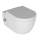 Унітаз-біде підвісний безободковий Quarter Bath Deep з кришкою Standart, подача холодної та гарячої води, білий (70DE03054.00.4_30SCD.01WG)