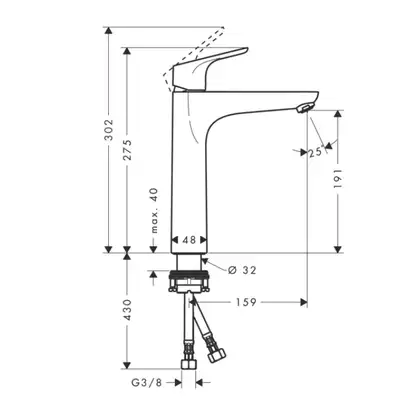 Змішувач для умивальника Hansgrohe Focus 190, хром (31518000)