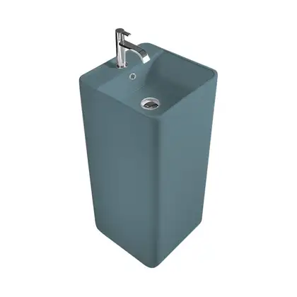 Nic-Design Умивальник окремо стоячий Nic Design Semplice 40х40х85 см з отвором під змішувач, злив у стіну, Polvere матовий (001371057)