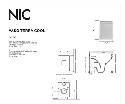 Nic-Design Унітаз підлоговий Nic Design Cool 34,5х52х42 см, білий глянець (003229001) Nic-Design Унітаз підлоговий Nic Design Cool 34,5х52х42 см, білий глянець (003229001)