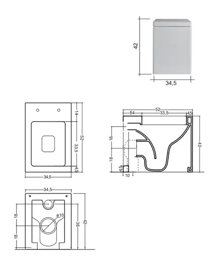 Nic-Design Унітаз підлоговий Nic Design Cool, антрацит матовий (003229013)