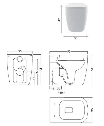 Унітаз підлоговий Nic Design Semplice, білий (003368001) Унітаз підлоговий Nic Design Semplice, білий (003368001)