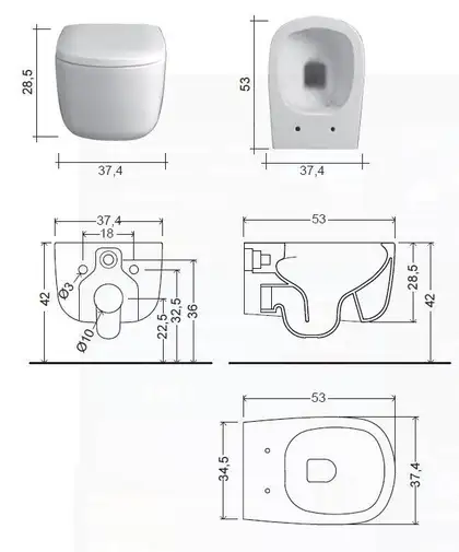 Nic-Design Унітаз підвісний Nic Design Ovvio 37,4х53х28,5 см з кришкою Soft-Close, білий глянець (003479001_005437001) Nic-Design Унітаз підвісний Nic Design Ovvio 37,4х53х28,5 см з кришкою Soft-Close, білий глянець (003479001_005437001)
