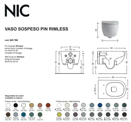 Nic-Design Nic Design Pin Підвісний унітаз, білий матовий (003709003) (003709003_005712003) Nic-Design Nic Design Pin Підвісний унітаз, білий матовий (003709003) (003709003_005712003)