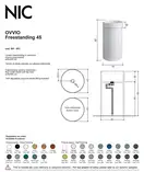 Nic-Design Умивальник окремо стоячий Nic Design Ovvio 45х85 см без переливу, зі зливом в підлогу, білий матовий (001453003)