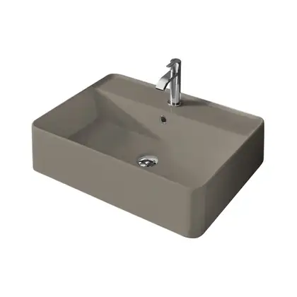Nic-Design Умивальник на стільницю Nic Design Semplice 60х45х16 см з отвором під змішувач, Sabbia матовий C/F (001384051 CF) Nic-Design Умивальник на стільницю Nic Design Semplice 60х45х16 см з отвором під змішувач, Sabbia матовий C/F (001384051 CF)