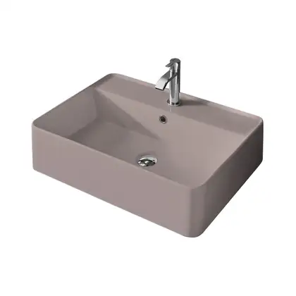Nic-Design Умивальник на стільницю Nic Design Semplice 60х45х16 см з отвором під змішувач, Cipria матовий C/F (001384060 CF)