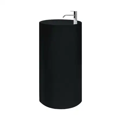 Nic-Design Умивальник окремо стоячий Nic Design Ovvio 45х85 см з отвором під змішувач, злив у підлогу, чорний глянець (001452008)