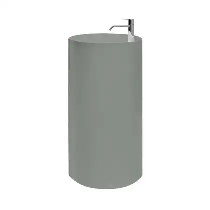 Nic-Design Умивальник окремо стоячий Nic Design Ovvio 45х85 см з отвором під змішувач, злив у підлогу, Cemento матовий (001452047)