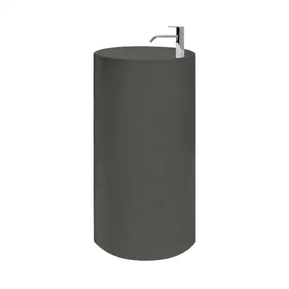 Nic-Design Умивальник окремо стоячий Nic Design Ovvio 45х85 см з отвором під змішувач, злив у підлогу, Argilla матовий (001452052)