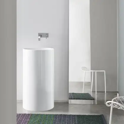 Умивальник окремо стоячий Nic Design Ovvio 45х85 см без переливу, зі зливом в підлогу, Polvere матовий (001453057) Умивальник окремо стоячий Nic Design Ovvio 45х85 см без переливу, зі зливом в підлогу, Polvere матовий (001453057)