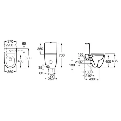 Roca Meridian-N Compacto Rimless Унітаз, білий (A34224L000) Roca Meridian-N Compacto Rimless Унітаз, білий (A34224L000)