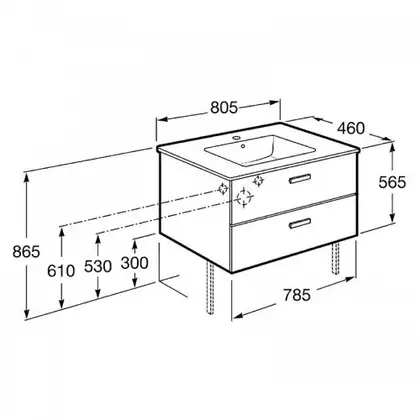 Тумба з умивальником Roca Victoria 80x46 кедр (A855852423)