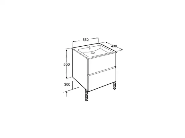 Тумба з умивальником Roca Cube 55 см, білий глянцевий (A85119A806) Тумба з умивальником Roca Cube 55 см, білий глянцевий (A85119A806)