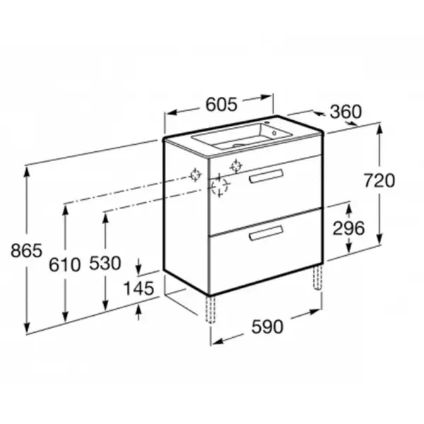 Тумба з умивальником Roca Debba 60,5х36 (A855905153)