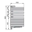 Полотенцесушитель електричний Zehnder Roda Twist Spa Air 968x550 500 Вт правосторонній, білий RAL 9016 (ROER-100-55/IPS RAL 9016) (ROER-100-55_IPS RAL 9016)