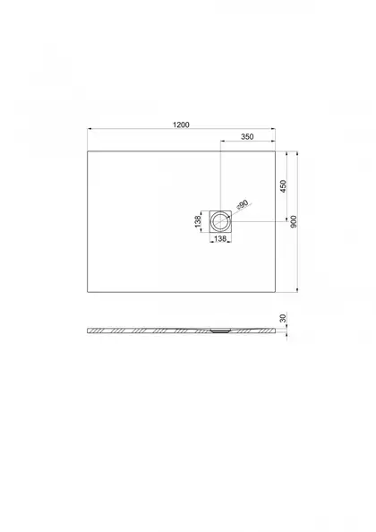 Піддон Roca Ignis 120x90, Cemento (AP7014B038401300)