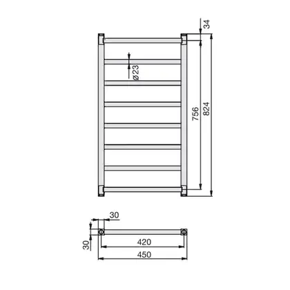 Полотенцесушитель водяний Zehnder Stalox 824х450 167Вт, нержавіюча сталь (STXI-080-045) Полотенцесушитель водяний Zehnder Stalox 824х450 167Вт, нержавіюча сталь (STXI-080-045)