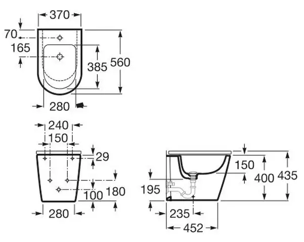 Roca Біде підлогове Inspira Round 56х37 (A357527000)
