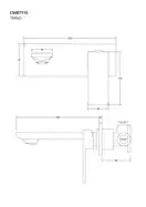 Смеситель для раковины (умывальника) скрытого монтажа Corsan TRINO BLACK MATT (CMB7115BL)