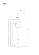 Смеситель для ванны CORSAN LUGO CHROME напольный (CMM35CH)