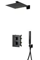 Душевая система с термостатом CORSAN ADOUR BLACK + BOX скрытого монтажа (Z01TBL)