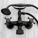 Смеситель для ванны REA RETRO OLD BLACK черный настенный (REA-B0224)