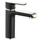 Смеситель для раковины (умывальника) REA  BLOOM BLACK GOLD низкий (REA-B9933)