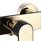 Смеситель для ванны и душа REA BLOOM BLACK GOLD настенный без излива (REA-B9938)