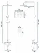 Душевой гарнитур REA HASS BRUSHED GOLD с изливом (REA-B9972)