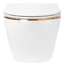 Подвесной унитаз REA CARLO WHITE MINI FLAT GOLD EDGE белый (REA-C1222)