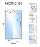 Душові двері REA NIXON-2 100 P (REA-K7440)
