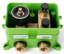 Душевая система с термостатом REA MILER BRUSHED GOLD + BOX скрытого монтажа (REA-P6716)