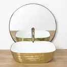 Умывальник (раковина) REA FLORIA BRUSHED GOLD WHITE накладной (REA-U0027)