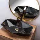 Умивальник (раковина) REA VEGAS MARBLE BLACK MAT накладний чорний (REA-U0994)