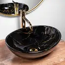 Rea Sofia Marble Black Умывальник накладной, черный (REA-U5611)