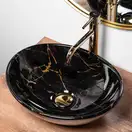 Rea Sofia Marble Black Умывальник накладной, черный (REA-U5611)