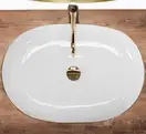 Умывальник (раковина) REA CLEO 61 WHITE GOLD EDGE накладний білий (REA-U6211)