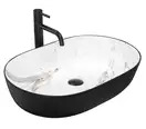Умывальник (раковина) REA CLEO 61 BLACK AIAX MATT накладной (REA-U6625)